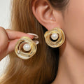 Perla Twist Hoops, gold twisted hoop earrings with pearls