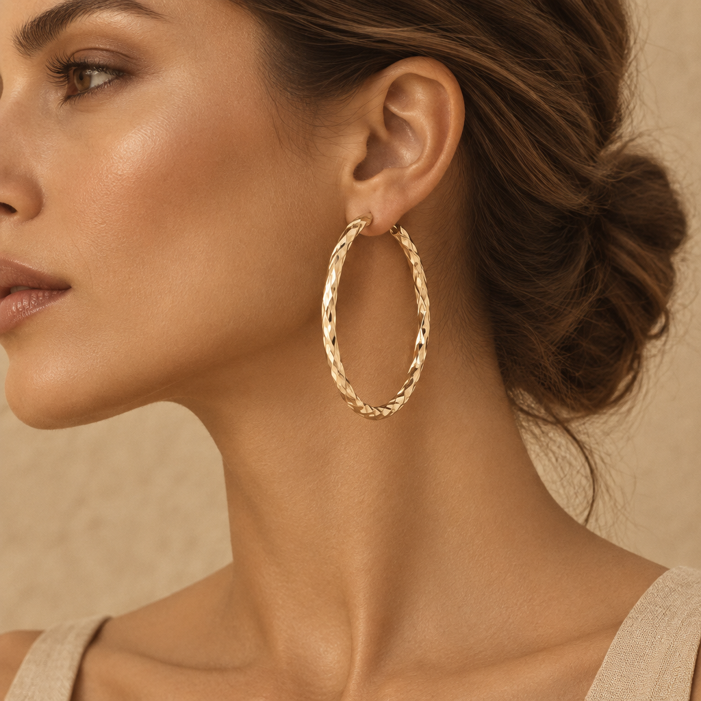 Classic Hoops - Elegant Sand Tone