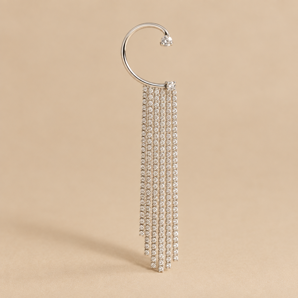 Crystal Ear Cuff - Platinum Packshot
