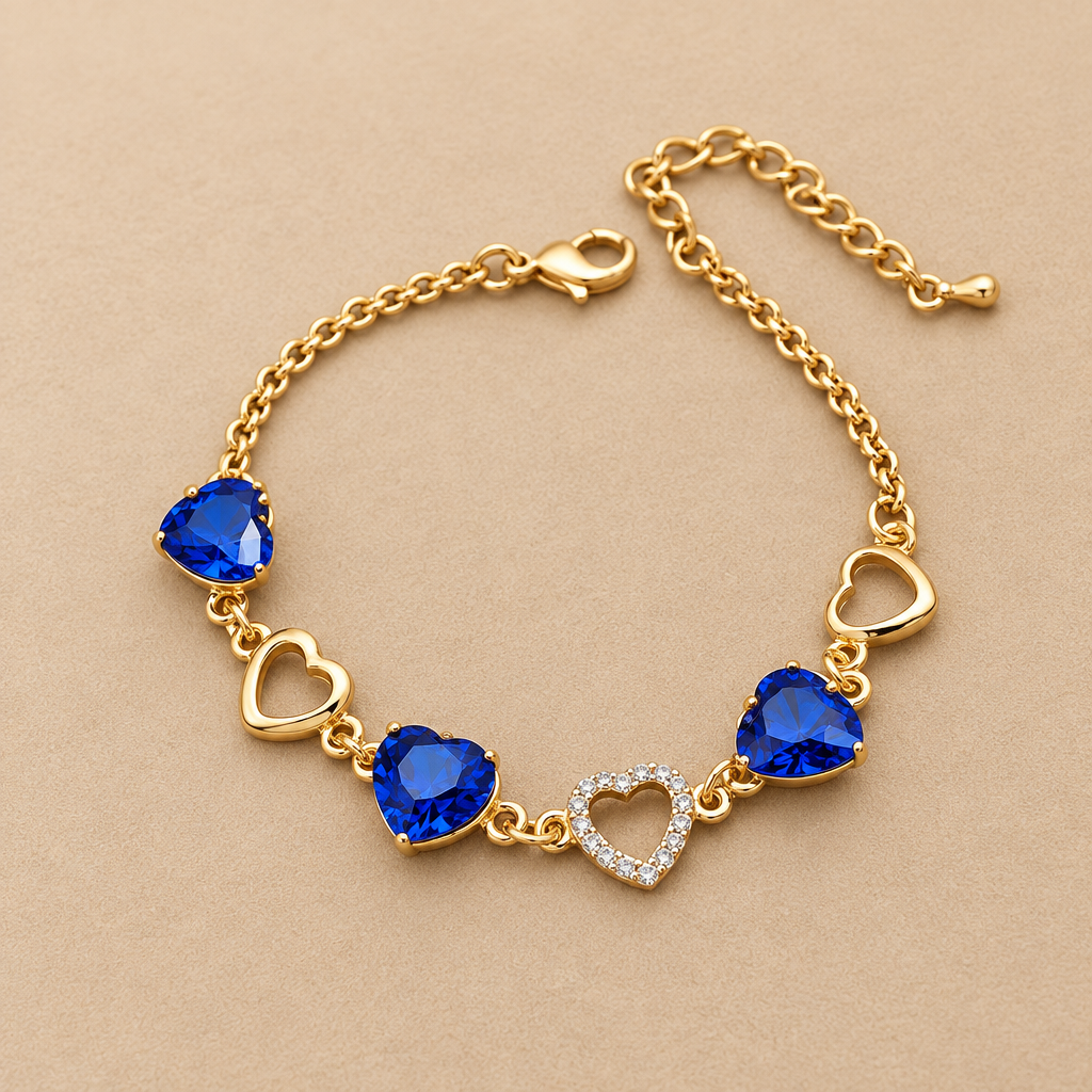 Heart Bangle - Blue