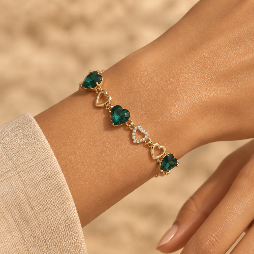 Heart Bangle - Elegant Sand Tone