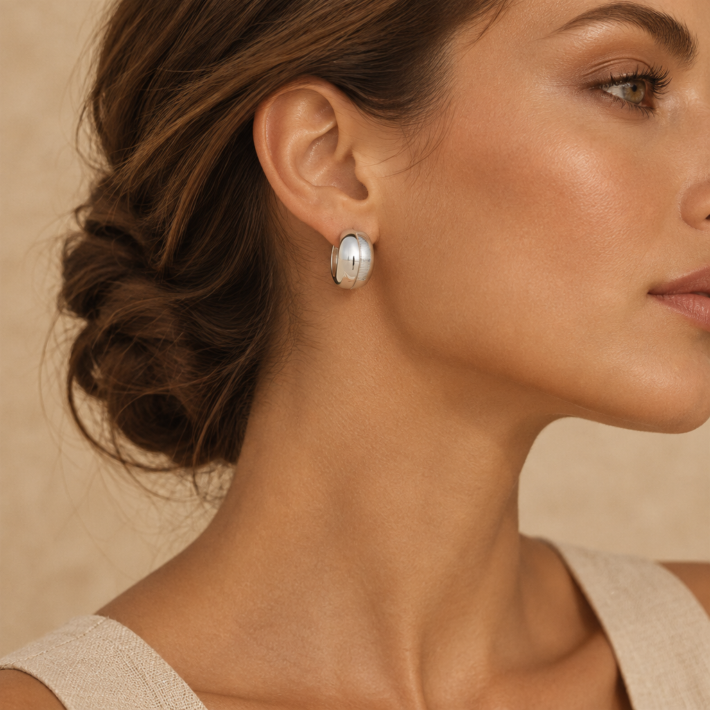 Note Hoops Silver - Lifestyle