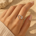 Open Heart Ring - Elegant Sand Tone
