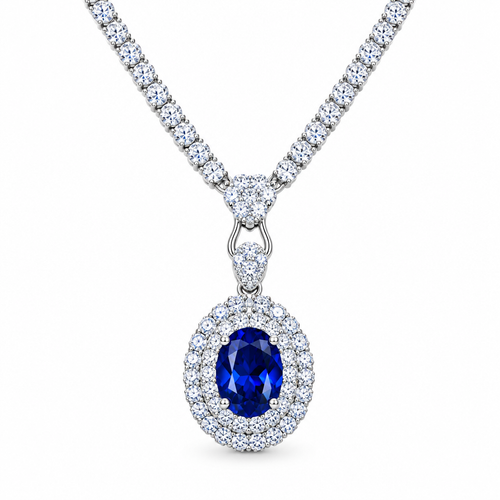 Pendant Necklace – White BG