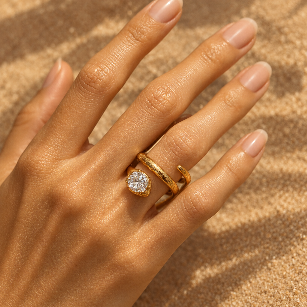 Serpent Ring - Elegant Sand Tone