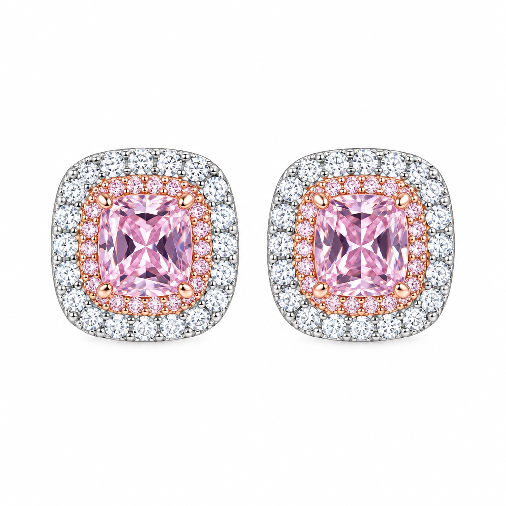 Stud Earrings – White BG