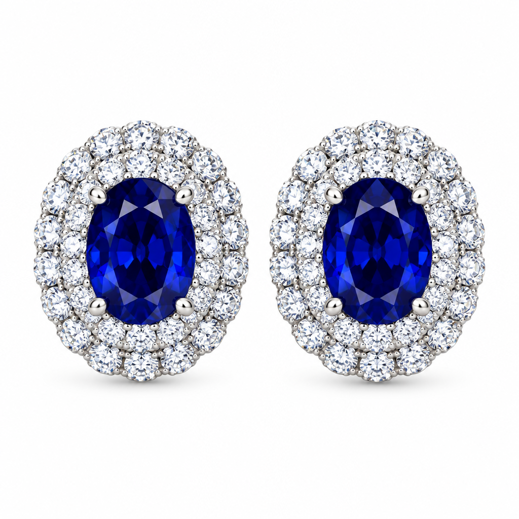 Stud Earrings – White BG